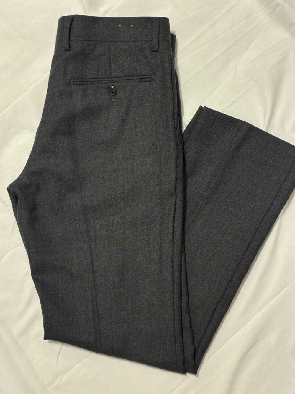 J. Crew Wool Charcoal Gray Men's Dress Pants - Tailored Flat Front -Classic Fit